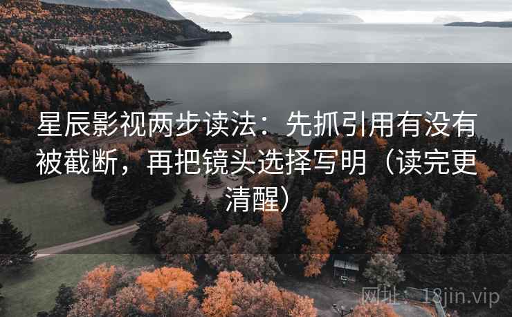 星辰影视两步读法：先抓引用有没有被截断，再把镜头选择写明（读完更清醒）
